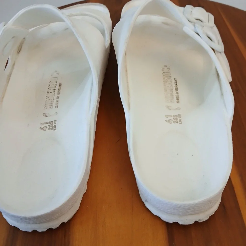 Birkenstock Arizona EVA Sandals Mens 41 US 8 White Waterproof Double Strap